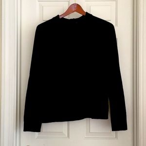Karen Scott Top Size XL Black Long Sleeves Back Zipper Sweater like feel Soft